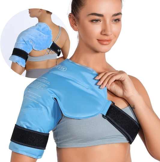REVIX Shoulder Ice Pack Wrap for Rotator Cuff Cold Therapy - Reusable Cold Compression Brace for Shoulder Discomfort and Fatigue, Post-Workout Recovery - Ease Tiredness - Espot.com.au