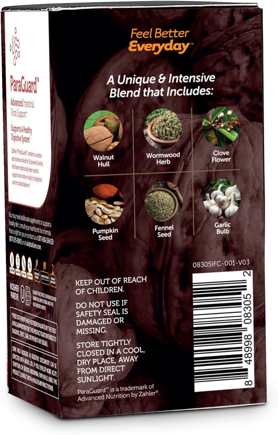 Zahler ParaGuard Capsules - Gut Health Supplement with Wormwood, Garlic, Pumpkin Seed, Clove - Natural Support for Humans - Certified Kosher - 30 Count - Espot.com.au