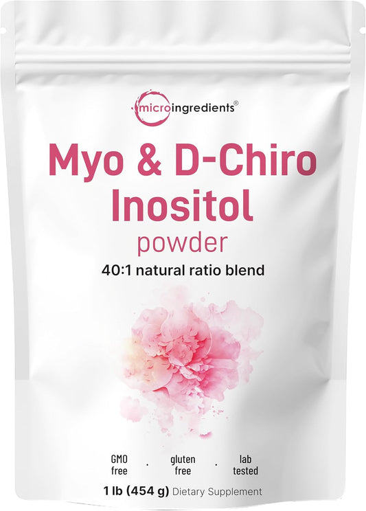 1lb Myo-Inositol & D-Chiro Inositol Powder - Hormonal Balance & Ovarian Health Support - 40:1 Ratio Inositol Supplement for Women - Non-GMO, Vegan - 221 Servings - Espot.com.au