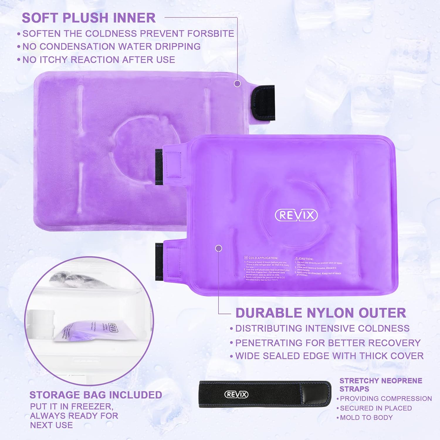 REVIX Reusable Gel Ice Wrap for Knee and Back Injuries - Cold Compress Therapy - Espot.com.au