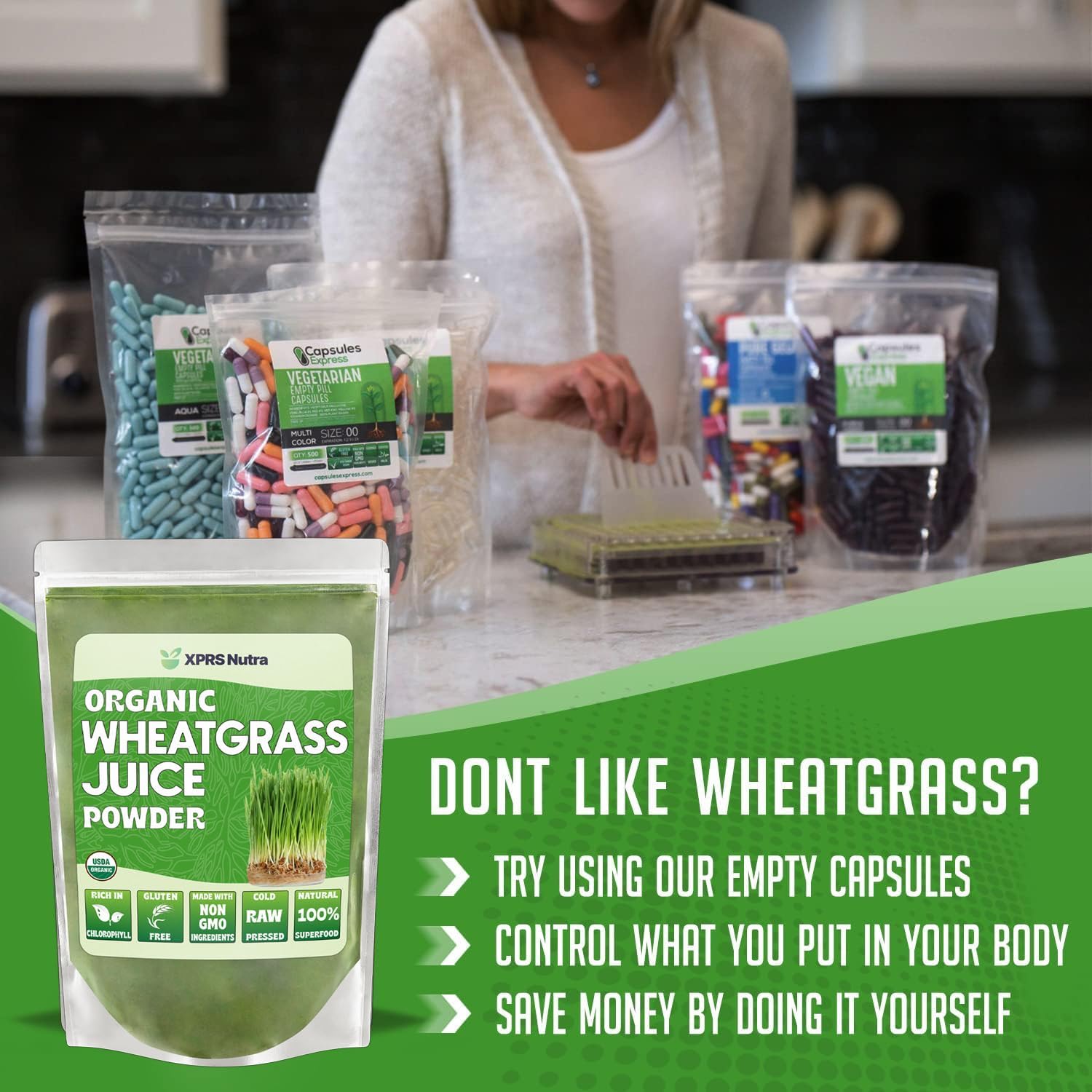 Sustainably Grown Organic Wheatgrass Juice Powder - Instant Concentrated Wheat Grass Juice - Potent 16 Ounce Powder - Espot.com.au
