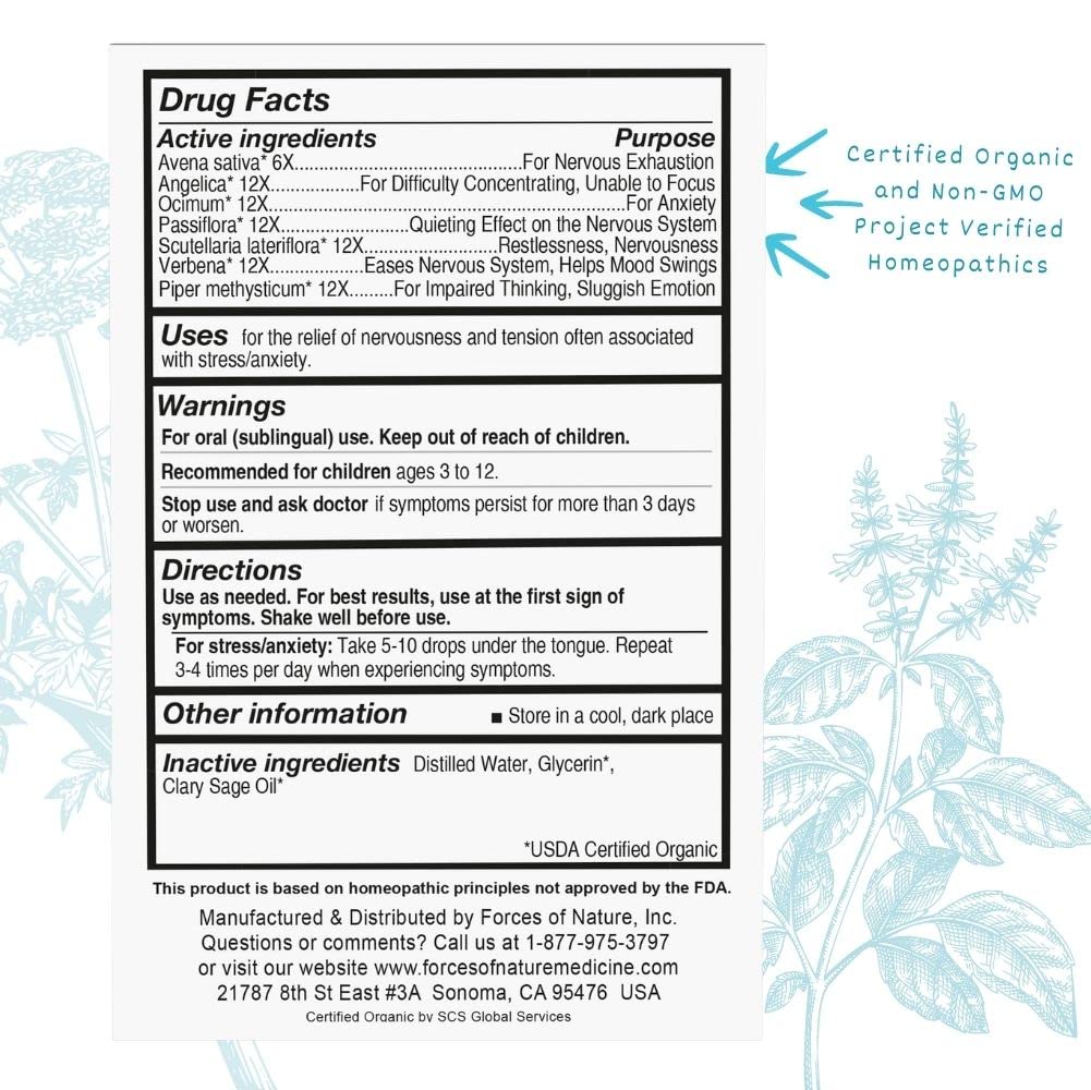 Organic Homeopathic Calm Mood Formula for Kids - 0.34 Fl Oz - Multi-Action Support for Mood Swings, Irritability, Stress, and Worry - Non-Drowsy - Espot.com.au
