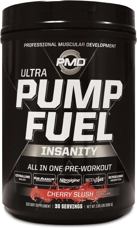 pmd-sports-ultra-pump-fuel-insanity-cherry-slush-pre-workout-drink-mix---boost-energy-strength-endurance-recovery---contains-complex-carbohydrates-and-amino-energy---30-servings-1