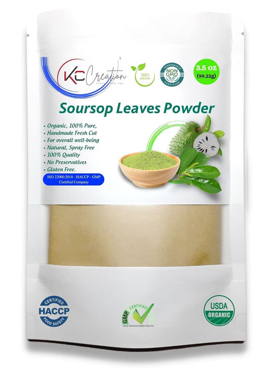 Organic Soursop Leaves Powder for Tea and Cooking | Graviola Leaf Powder from Ceylon Farm | 3.5oz Bag | Infusion Ready - Espot.com.au