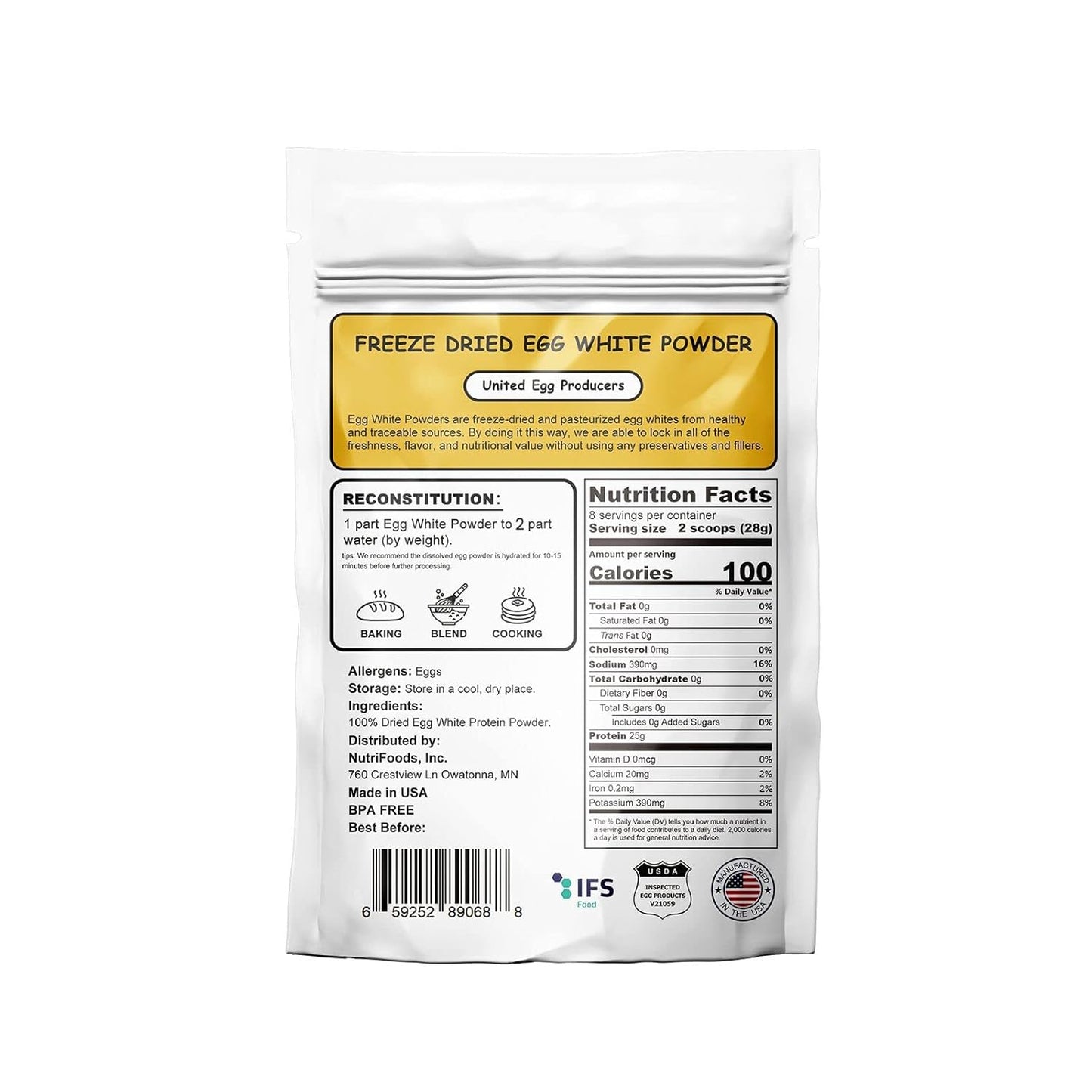8-oz-pasteurized-dried-egg-white-protein-powder---gluten-free-non-gmo-unflavored---ideal-for-baking-desserts---free-range-high-whip---227g-2