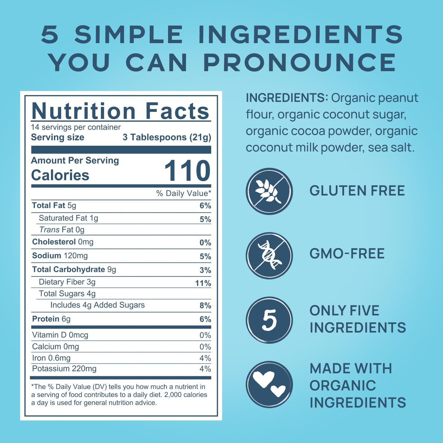 organic-chocolate-coconut-peanut-butter-powder---vegan-gluten-sugar-free-protein-rich-tsa-friendly---ideal-for-smoothies-baking-spreads---30-day-supply-5