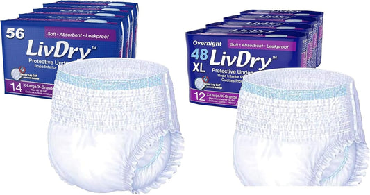 livdry-adult-incontinence-underwear-xl-extra-absorbency-overnight-comfort-bundle---case-of-80---unisex-pull-up-diapers-for-men-and-women-1