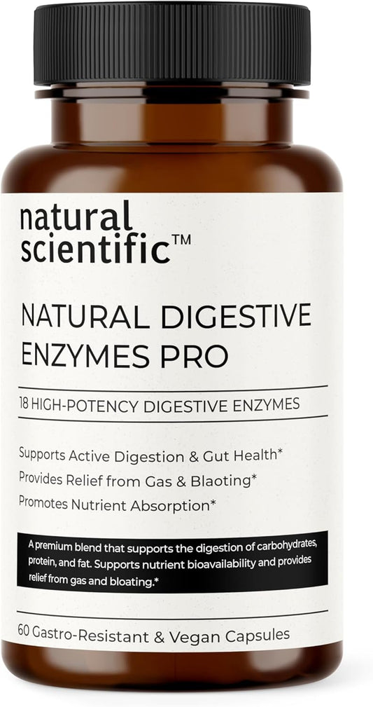 Plant-Based Digestive Enzymes with Probiotics & Prebiotics - 18 Natural Enzymes for Digestion - Papaya & Pineapple - 60 Capsules - Espot.com.au