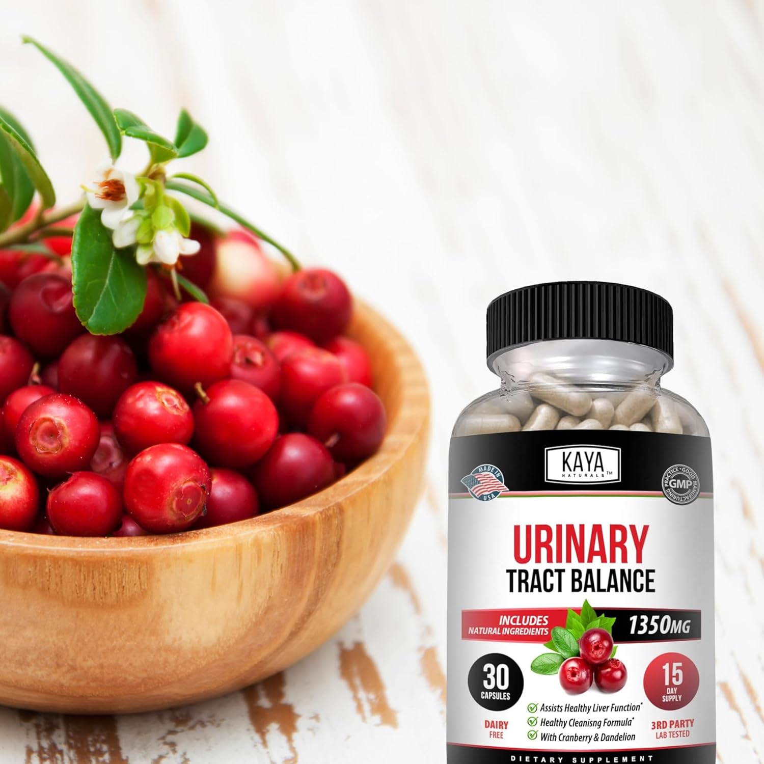 D-Mannose Capsules with Cranberry for Urinary Tract Cleanse - Bladder Health Supplement with Hibiscus & Dandelion Root - 30 Veggie Capsules - Espot.com.au