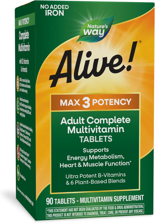 high-potency-adult-complete-multivitamin-with-b-vitamins-for-energy-metabolism---natures-way-alive-max3-potency-methylated-b12-and-folate-no-iron-90-tablets-1