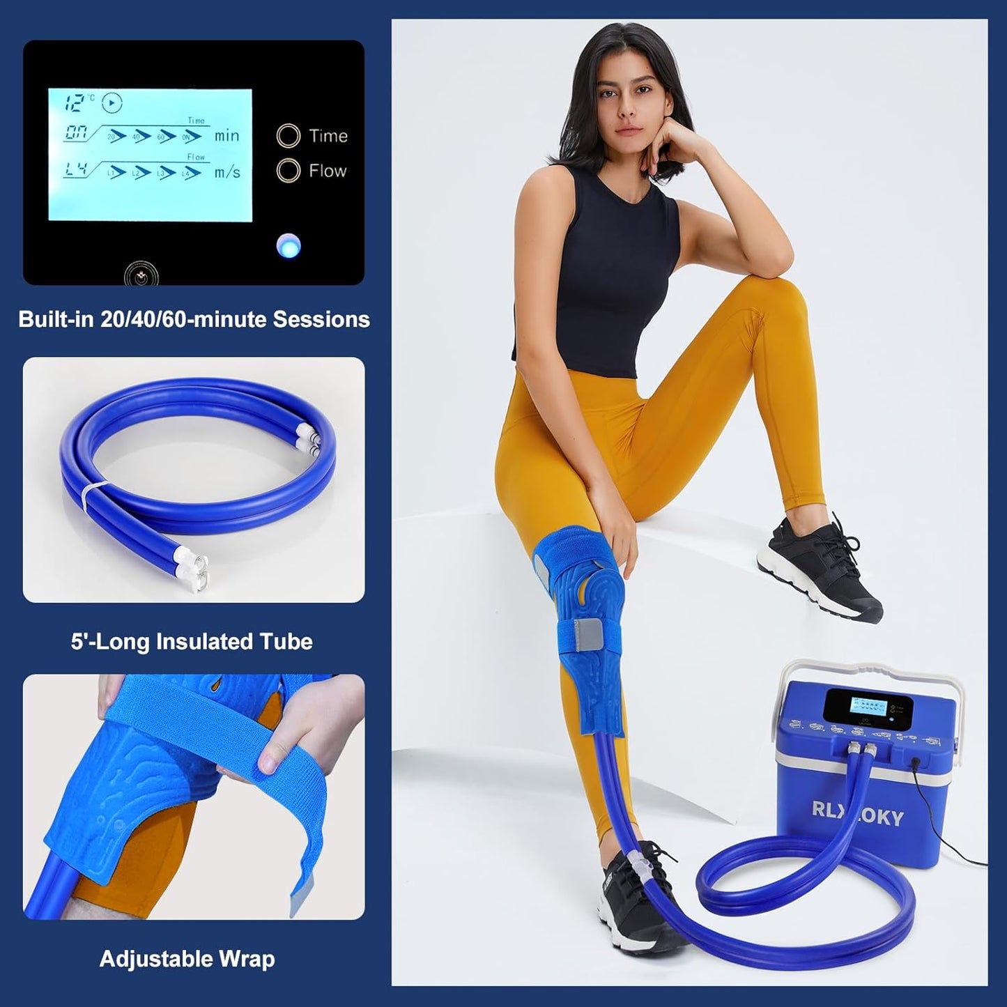 rlxloky-cold-therapy-unit-with-universal-ice-pack-for-pain-relief-in-knee-ankle-shoulder-back---ice-therapy-machine-with-digital-timer-and-adjustable-flow-speed-6