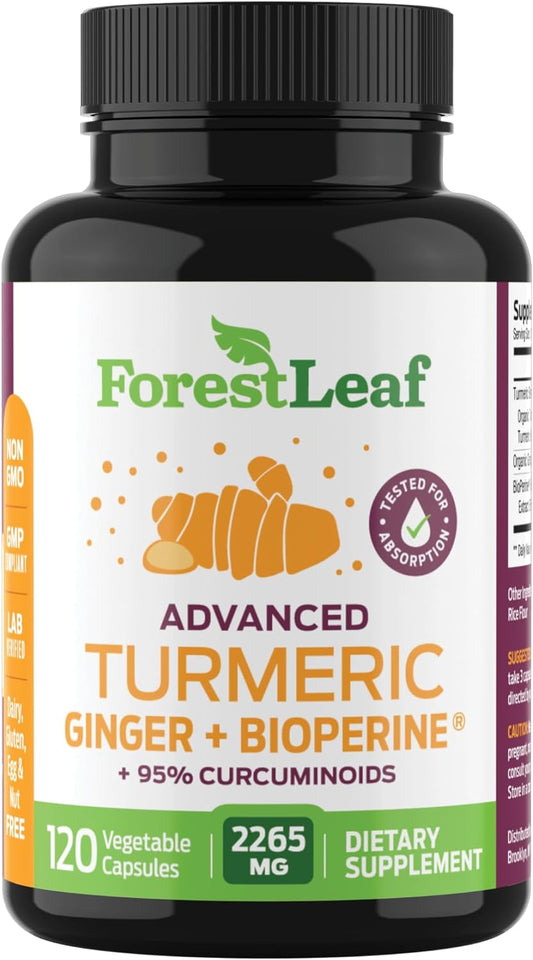forestleaf-organic-turmeric-supplement-2265mg-with-bioperine-and-ginger---high-absorption-turmeric-curcumin-capsules---joint-support-with-black-pepper-extract---120-veggie-capsules-1