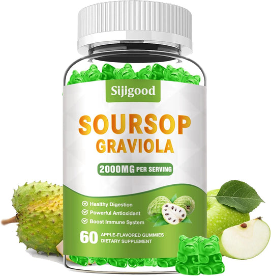 organic-soursop-gummies-with-2000mg-extract---sugar-free-digestive-aid-immune-support---antioxidant-rich-apple-flavored-supplement---60-gummies-1
