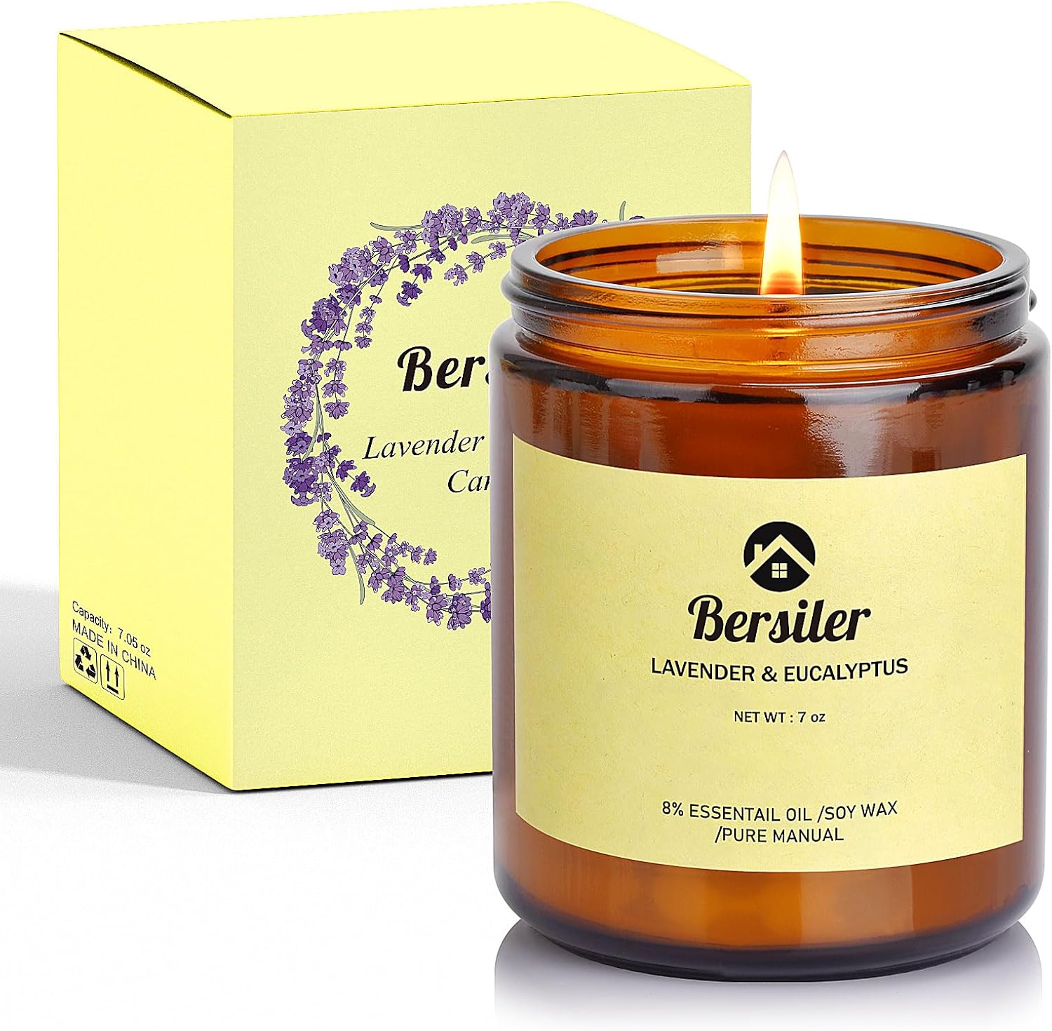 7oz Lavender Eucalyptus Aromatherapy Candle for Stress Relief - Soy Wax Blend, Ideal Gift for Women on Birthdays & Christmas - Home & Bedroom Relaxation Candle - Espot.com.au