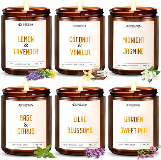 6-pack-yinuo-scented-candle-gift-set-for-women---42oz-330-hour-burn-time---natural-soy-wax-amber-jar-candles-for-birthday-valentine-anniversary-christmas---aromatherapy-home-fragrance-1