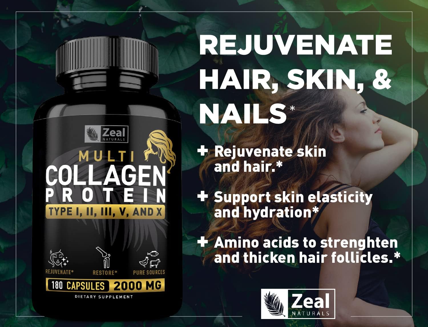 180-capsules-of-zeal-naturals-multi-collagen-peptides-pills---grass-fed-blend-for-hair-skin-nails-joints---type-i-ii-iii-v-x---womens-collagen-supplement-2