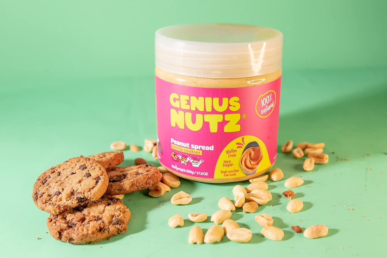 vanilla-cookie-peanut-spread---healthy-sugar-free-snack-with-crunchy-cookies---100-natural-gluten-free-low-carb-high-protein---500g-pack-5