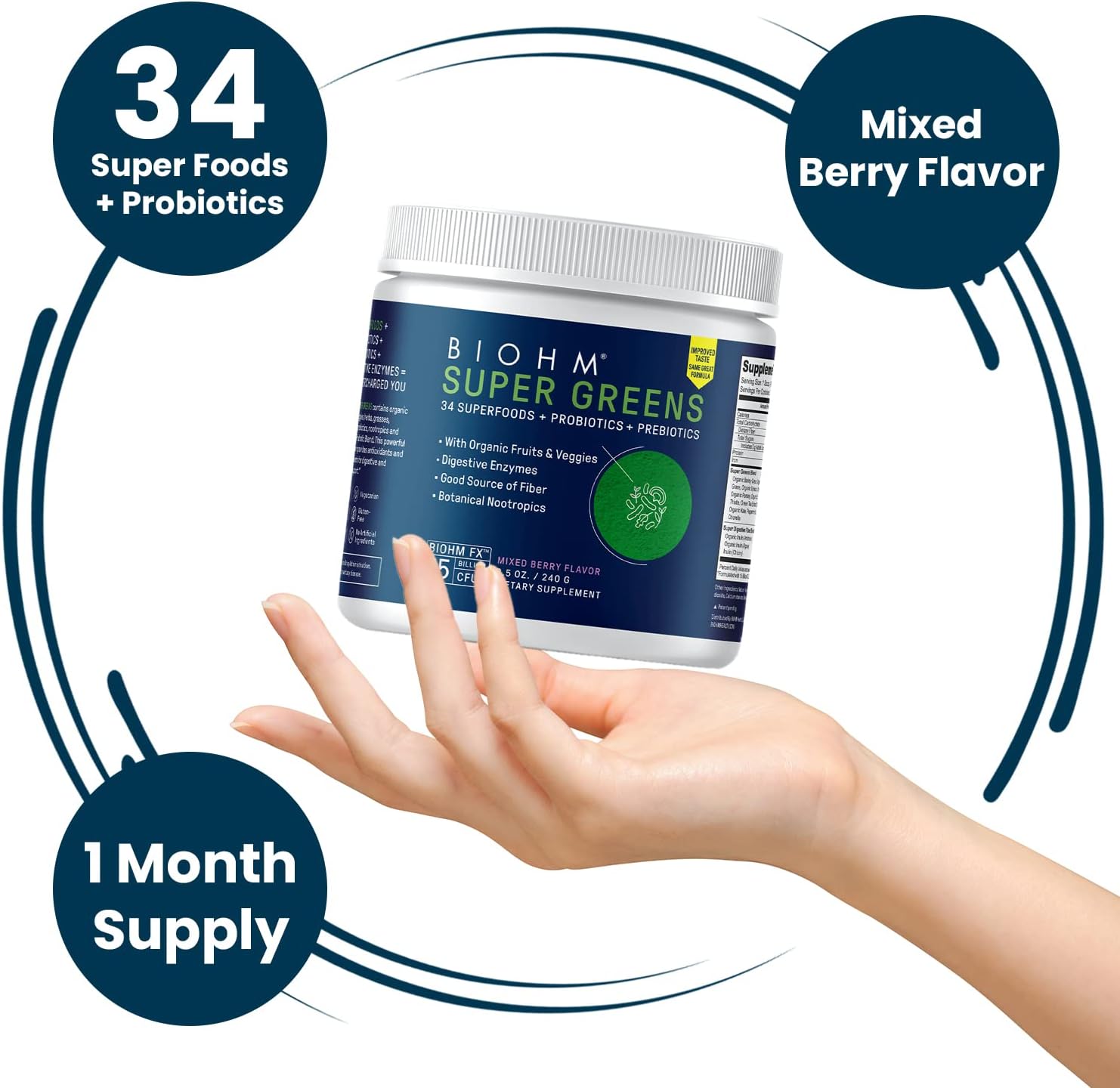 biohm-mixed-berry-super-greens-powder-with-digestive-enzymes---antioxidant-veggie-mix-with-34-superfoods-prebiotics-probiotics-and-spirulina-30-servings-4