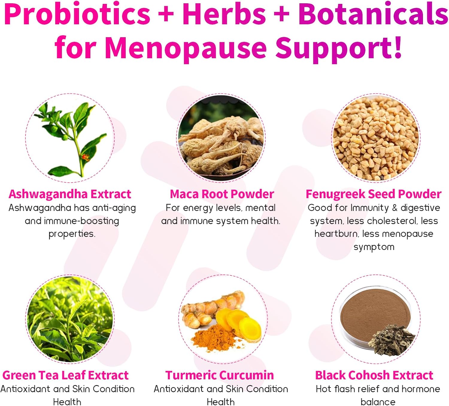 Menopause Support Supplements for Women - 120 Billion CFUs Probiotics, 13-in-1 Herbs & Botanicals Complex - Hormone Balance, Hot Flashes, Night Sweats, Mood Swings, Sleep Aid - 240 Capsules - Espot.com.au