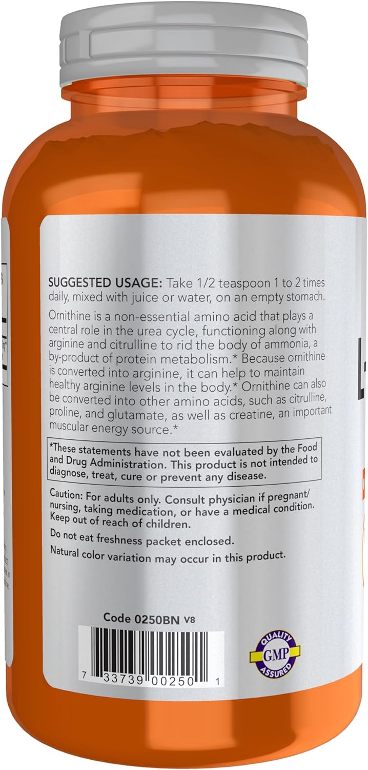 now-foods-sports-nutrition-l-ornithine-powder---supports-protein-metabolism-and-urea-detox---amino-acids-supplement---8-ounce-jar-3