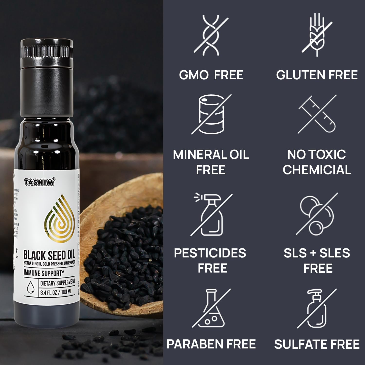 organic-ethiopian-black-seed-oil-34-fl-oz---cold-pressed-for-immune-support---high-potency-57---21-thymoquinone---skin-hair-overall-health---unrefined-black-cumin-seed-oil---gluten-free-3