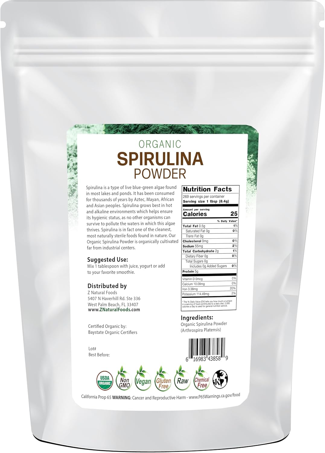 organic-spirulina-powder---5-lb---rich-in-amino-acids-vitamins-minerals---blue-green-algae-superfood-for-drinks-smoothies-shakes---raw-vegan-non-gmo-gluten-free-by-z-natural-foods-2