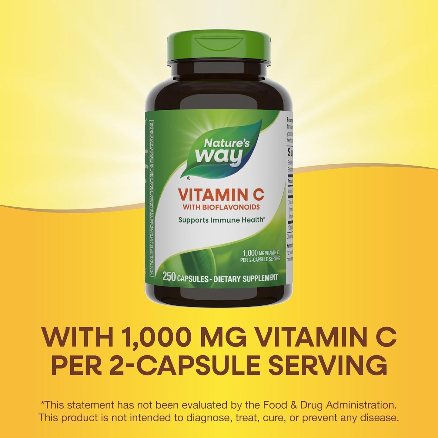High Potency Vitamin C with Bioflavonoids for Immune Support and Collagen Production - 1,000mg per Serving - 250 Capsules - Espot.com.au