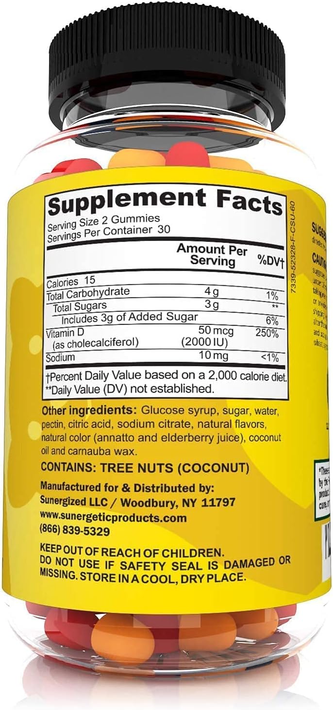 Vitamin D3 and Probiotic Gummies for Immune Health, Digestion, and Muscles - 60 ct Each for a Total of 120 Gummies - Espot.com.au