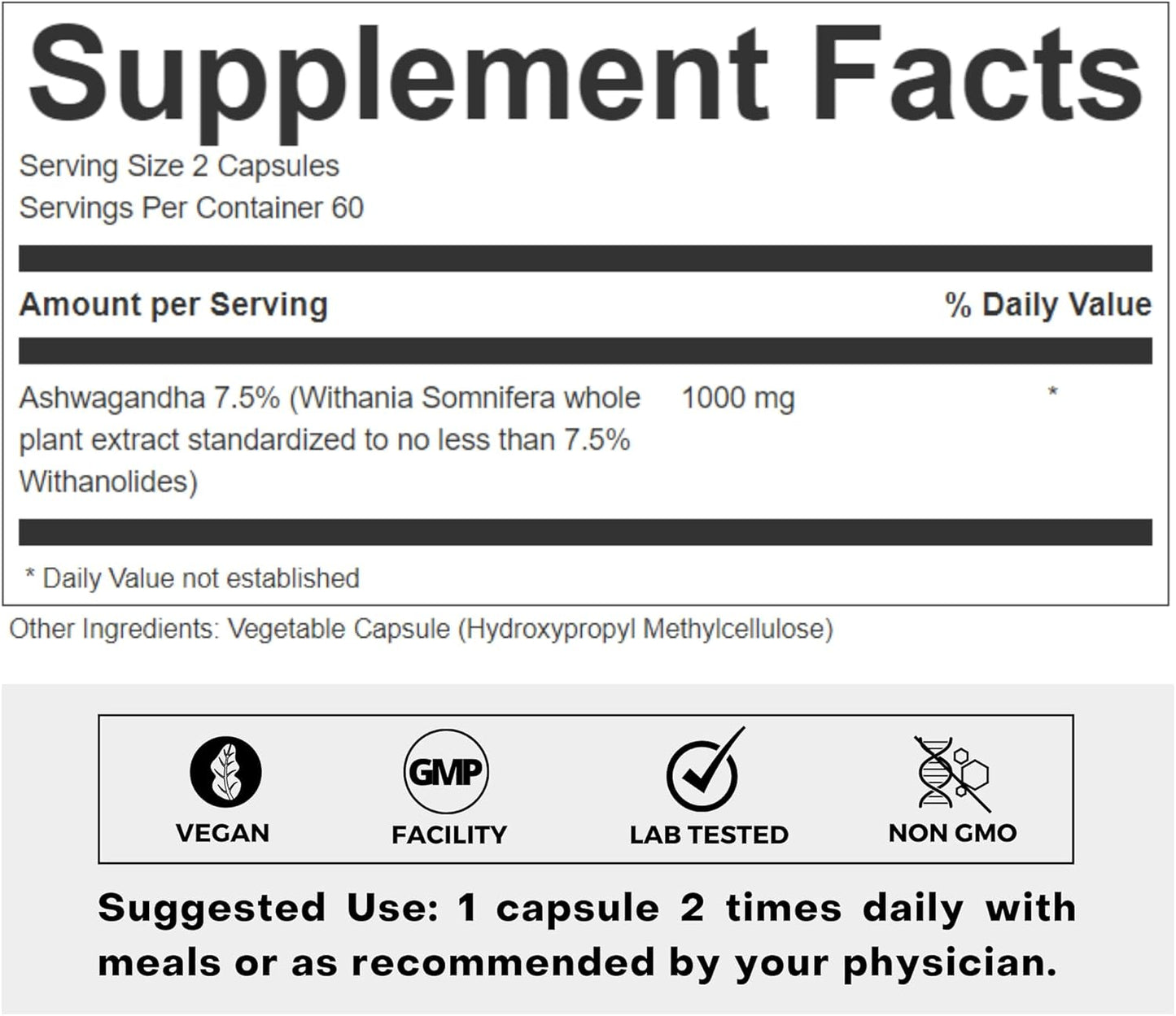 FOLIUS LABS Ashwagandha Supplement - 500mg Full Spectrum Root Extract for Energy & Stress Relief - Natural Mood Support - 120 Capsules - Espot.com.au