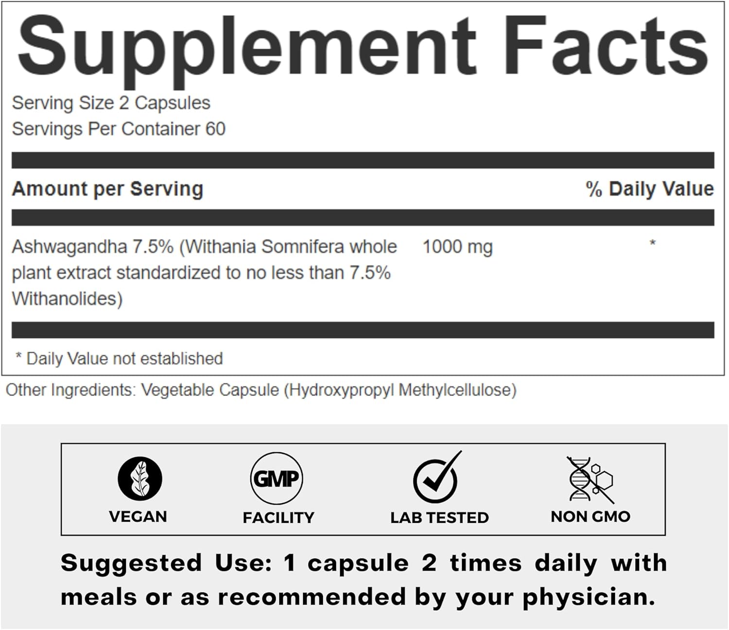 FOLIUS LABS Ashwagandha Supplement - 500mg Full Spectrum Root Extract for Energy & Stress Relief - Natural Mood Support - 120 Capsules - Espot.com.au
