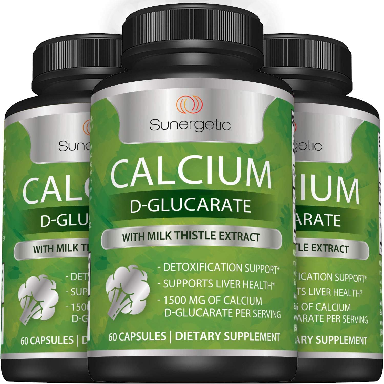 Premium Calcium D-Glucarate Supplement with Milk Thistle Extract - Liver & Detox Support - 500mg Per Serving - 60 Capsules - Espot.com.au