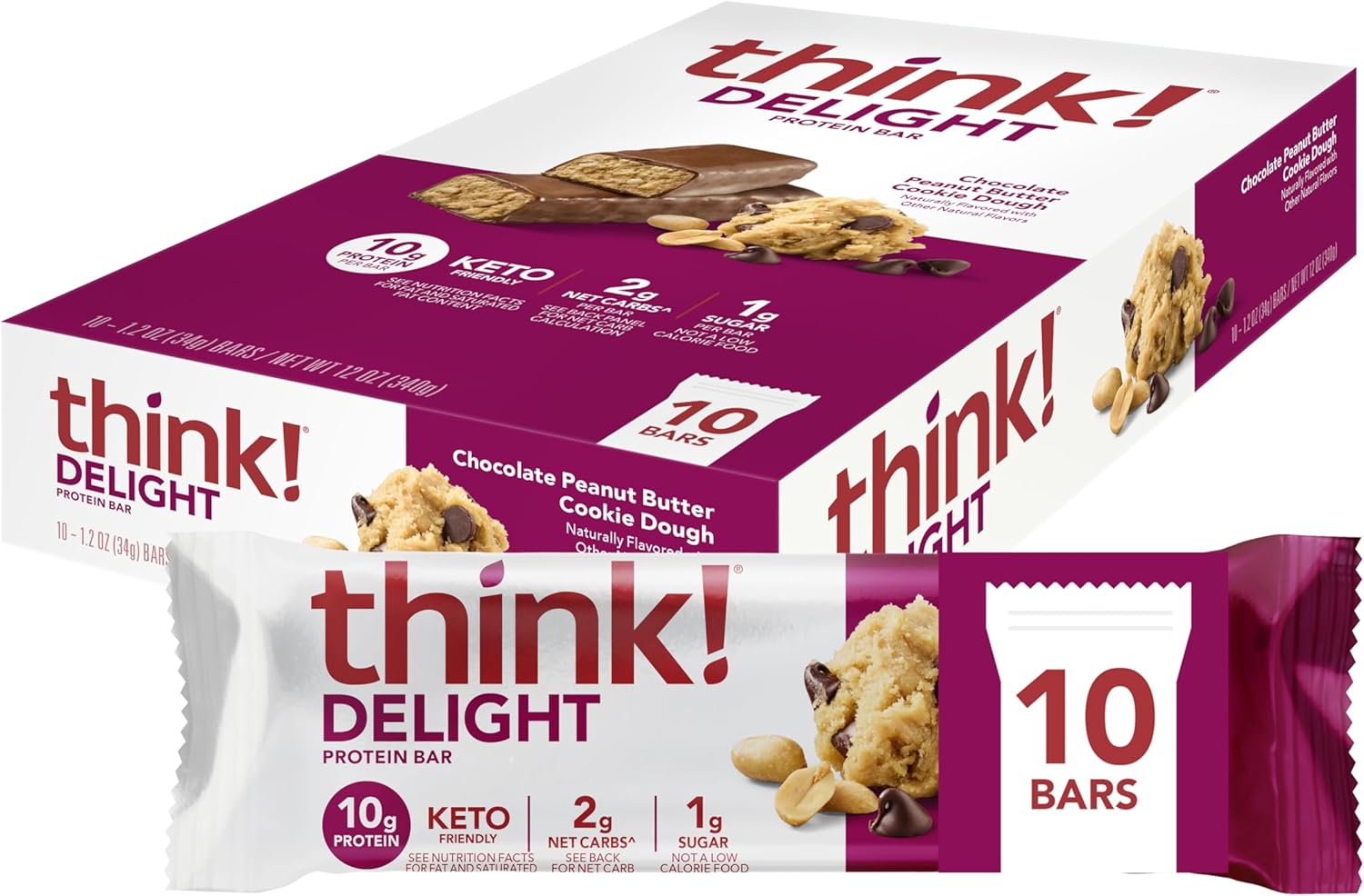 delicious-think-keto-protein-bars---chocolate-peanut-butter-cookie-dough-10-count-pack---healthy-low-carb-gluten-free-snack-1