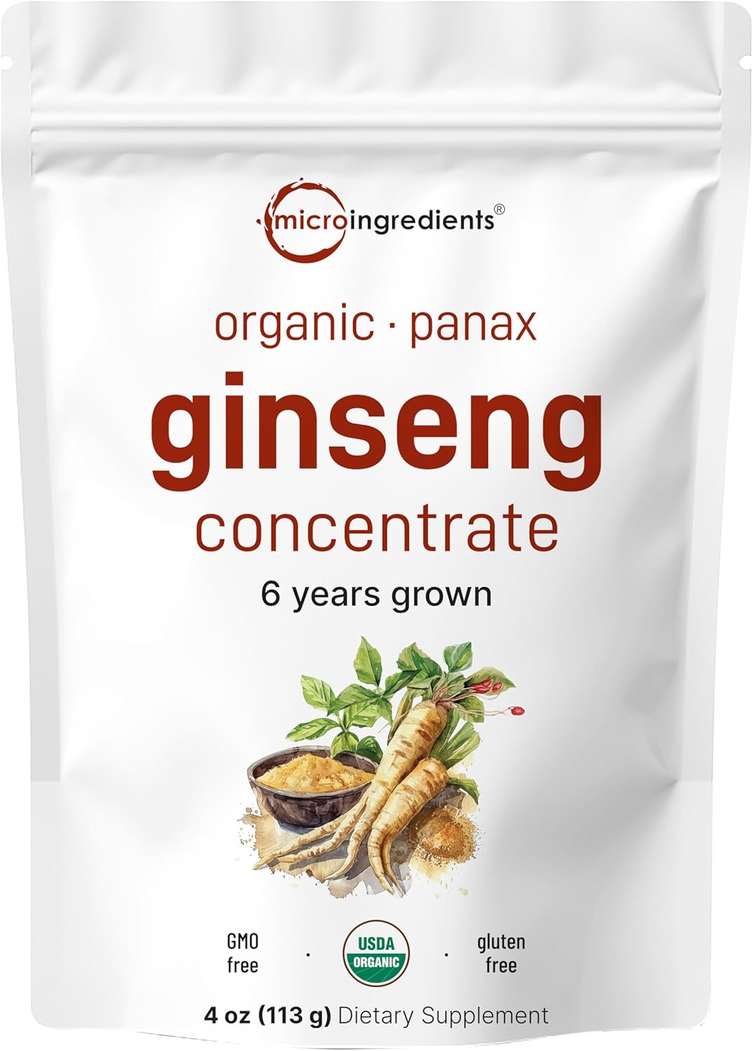 Organic Korean Red Panax Ginseng Root Powder 4 oz - Maximum Strength 200:1 Concentration, High in Active Ginsenosides, Vegan-Friendly Supplement - Espot.com.au