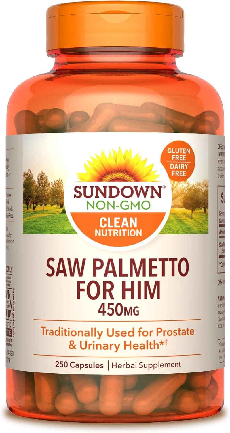 Men's Health Support: Sundown Saw Palmetto Supplement - 250 Capsules