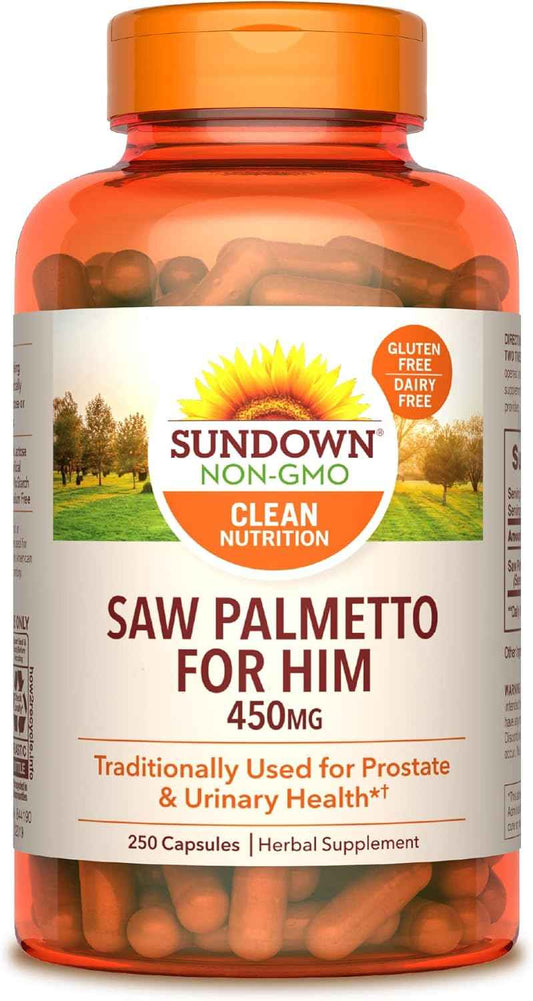 Men's Health Support: Sundown Saw Palmetto Supplement - 250 Capsules