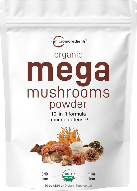 organic-mega-mushroom-10-in-1-complex-formula-powder---immune-system-booster---10oz-284-days-supply---chaga-lions-mane-cordyceps-reishi-more---vegan-filler-free-1