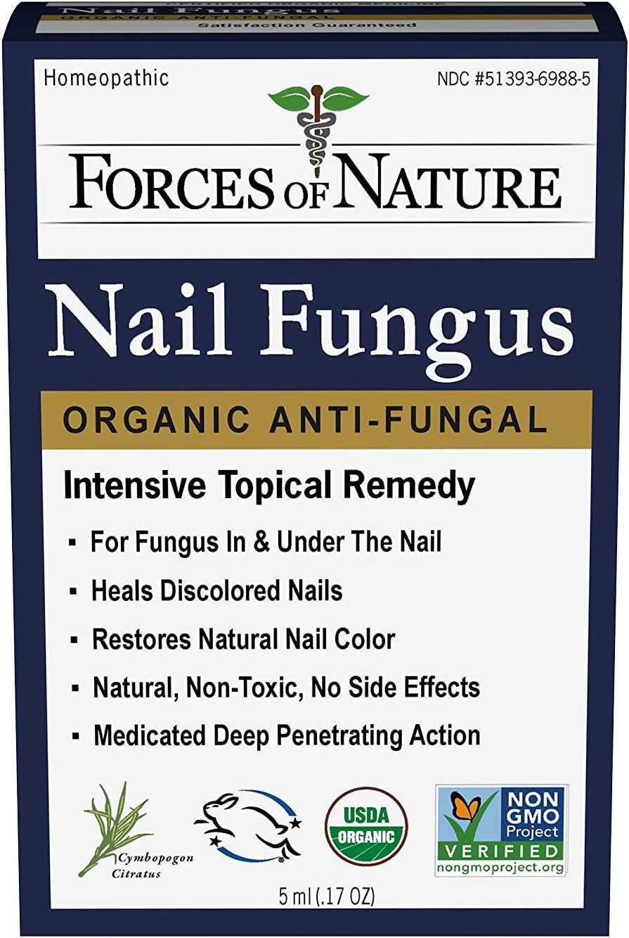 Forces of Nature Organic Nail Fungus Treatment - Non-GMO, Nontoxic Formula for Damaged, Brittle Nails - 5ml (0.17 Fl Oz) - Espot.com.au