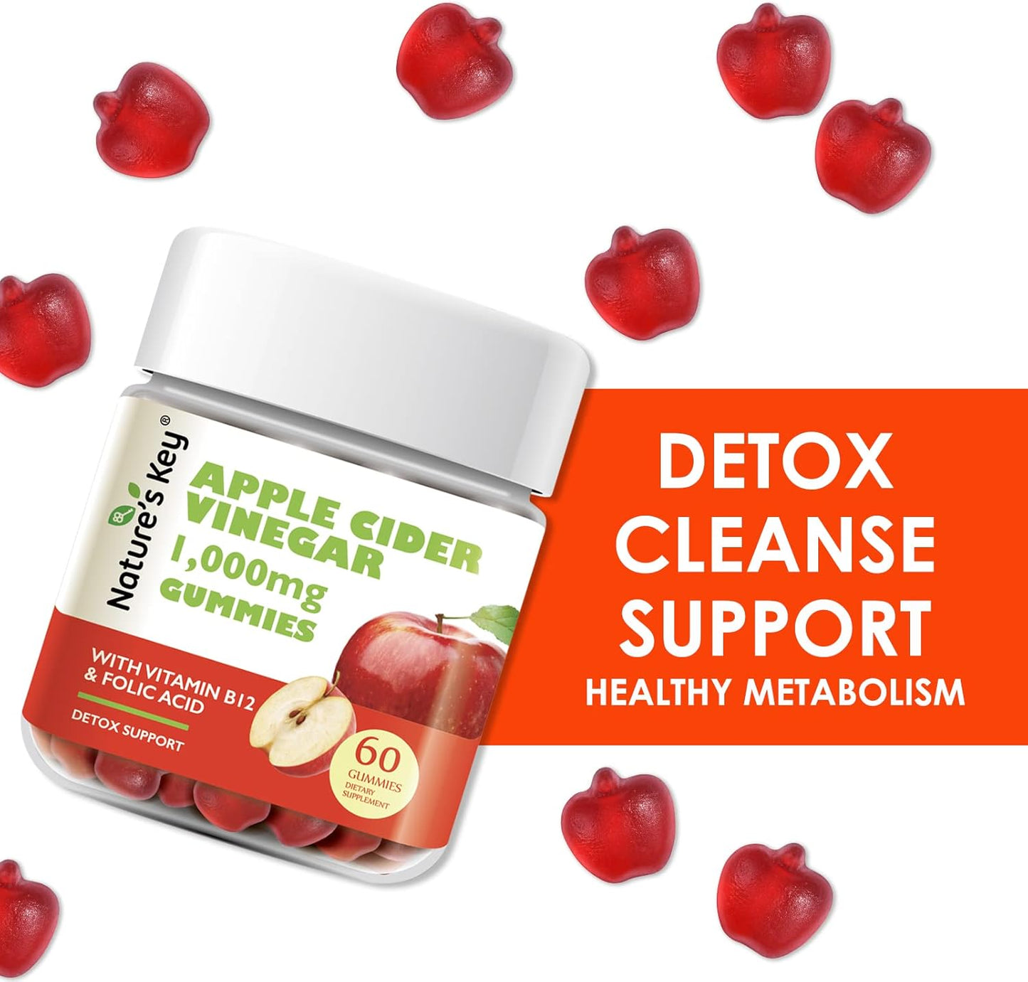 apple-cider-vinegar-gummies-1000mg---60-count-for-weight-loss-digestion---vegan-non-gmo-gluten-free-with-folic-acid-b6-b12-beetroot-pomegranate---natural-detox-cleanse-5