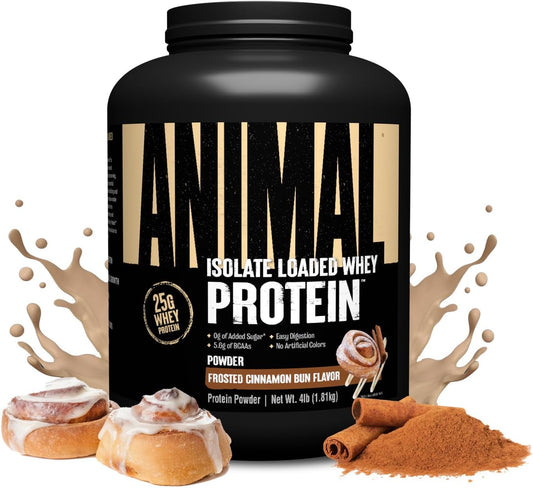 frosted-cinnamon-bun-animal-whey-isolate-protein-powder---25g-protein-low-sugar-digestive-enzymes---muscle-builder-recovery-for-men-women---pre-post-workout---4-lbs-1