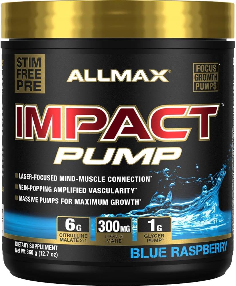 allmax-impact-pump-blue-raspberry-pre-workout-formula-360g---citrulline-malate-lions-mane---boost-pumps-mind-muscle-connection---stim-free---30-servings-1