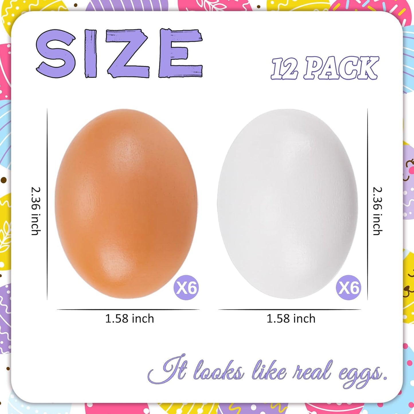 yunko-wooden-fake-nest-eggs---brown-and-white-easter-eggs-for-crafting-and-home-decor---encourages-hens-to-lay-eggs---pack-of-12-4