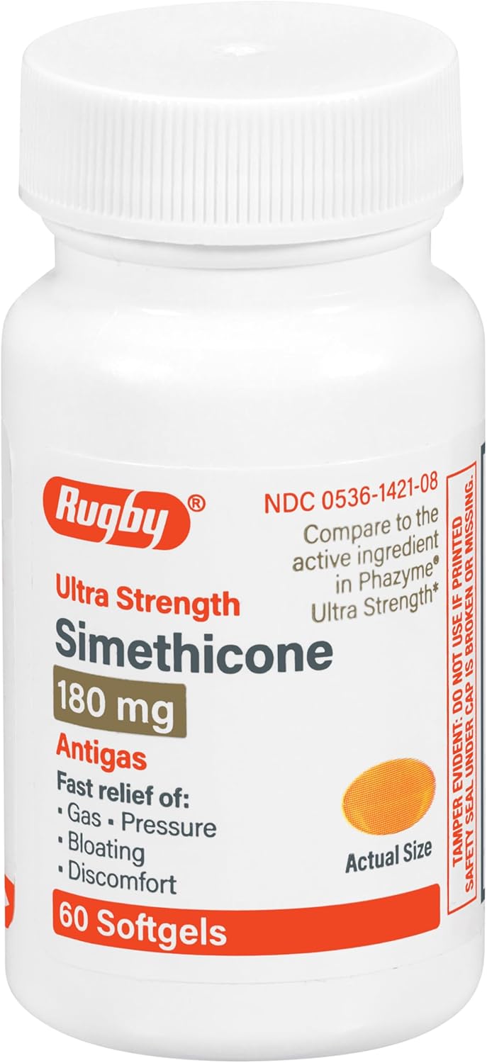 rugby-ultra-strength-simethicone-gas-relief-softgels---180mg-maximum-gas-relief-for-adults---anti-flatulence-bloating-aid---60-softgels-6-pack-1