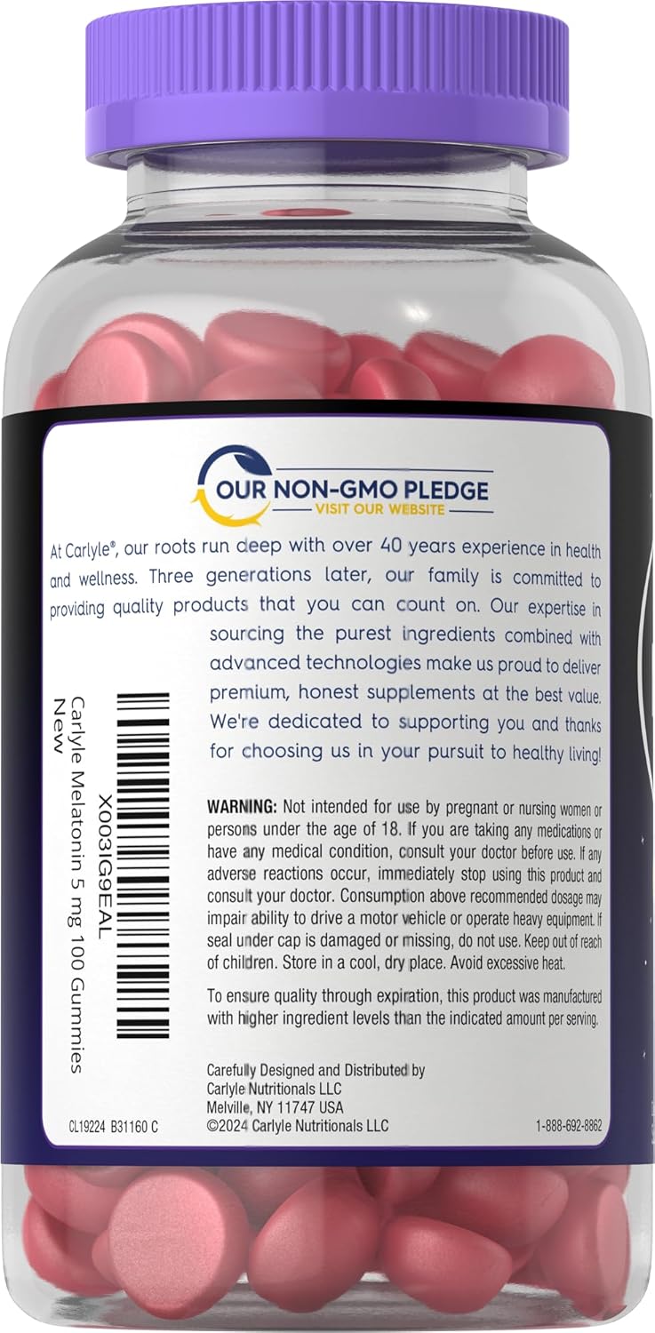 carlyle-melatonin-5mg-gummies---100-count-berry-flavor---non-gmo-gluten-free-supplement---100-drug-free-3