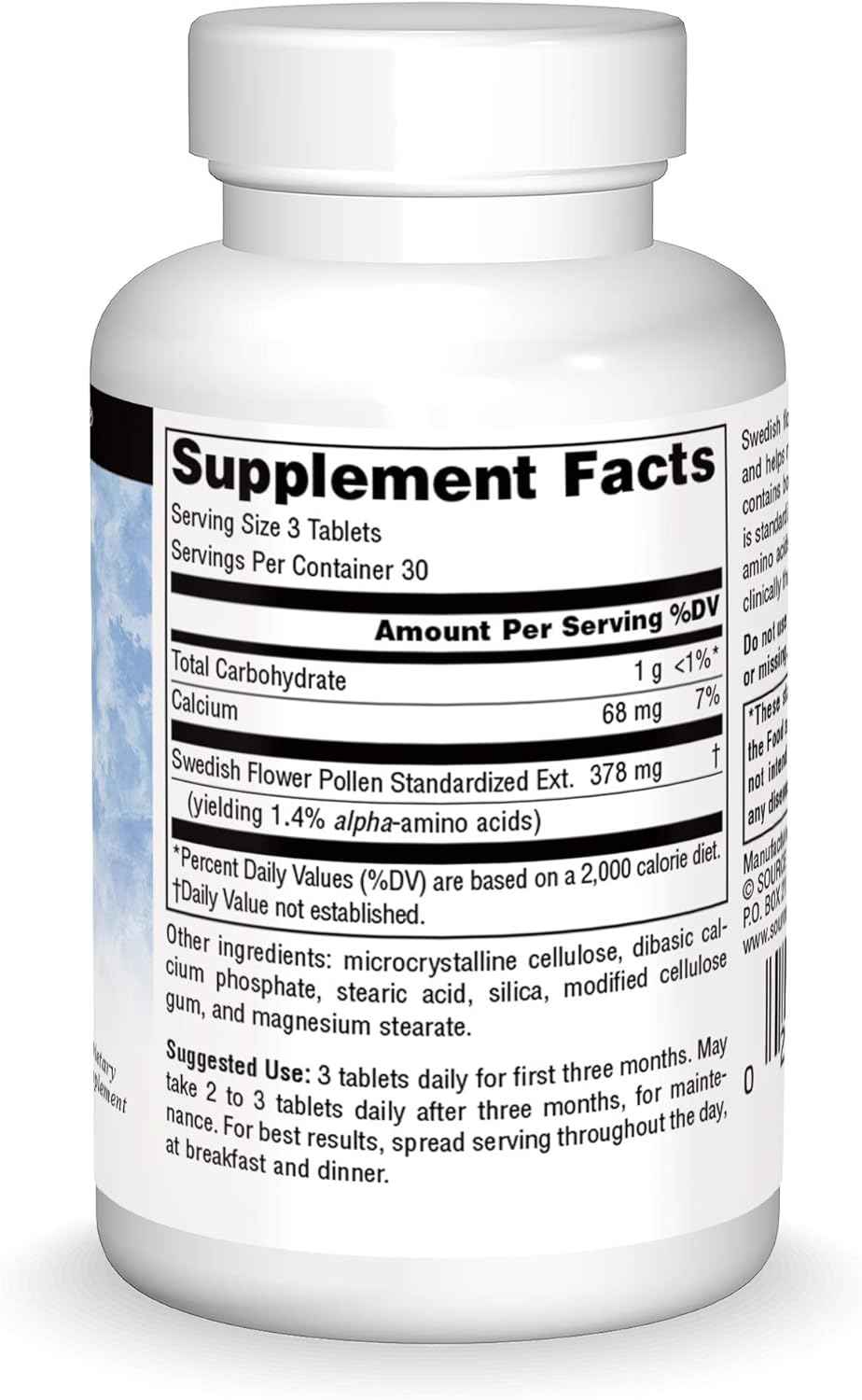Support Prostate Health and Urine Flow with Source Naturals Swedish Flower Pollen - 90 Tablets