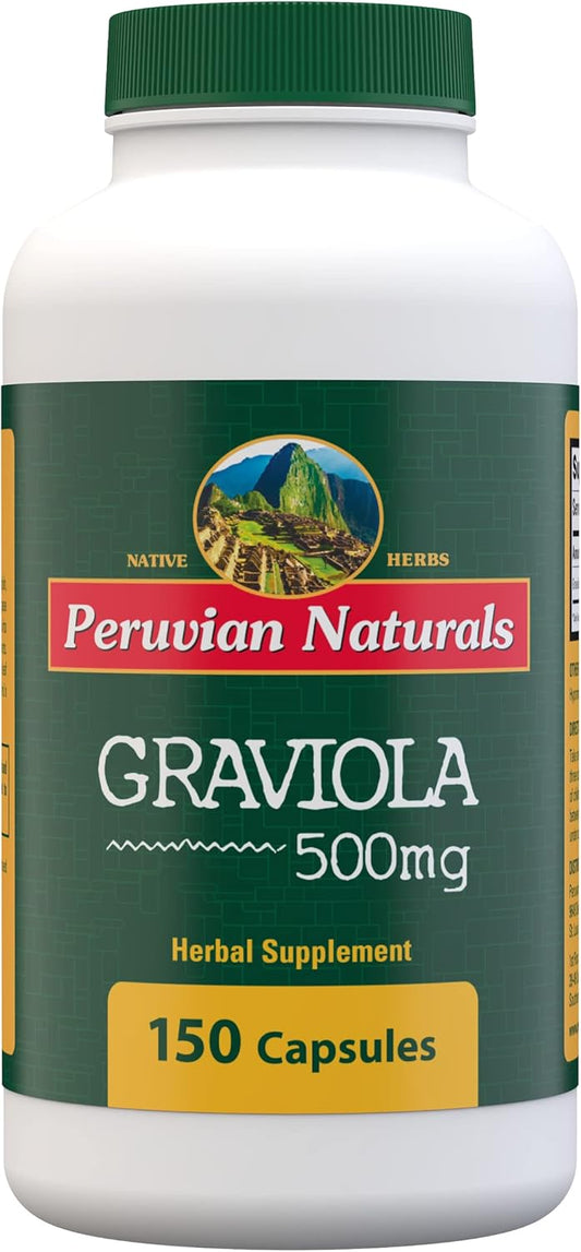 organic-peruvian-graviola-leaf-powder-capsules---500mg-150ct---soursop-supplement-from-annona-muricata---hojas-de-guanabana-herbal-extract-1