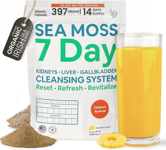 Sea Moss Detox Cleanse with Dandelion & Milk Thistle - Liver, Gallbladder & Kidney Support - Pineapple Flavor Drink Mix - 14 oz - Espot.com.au
