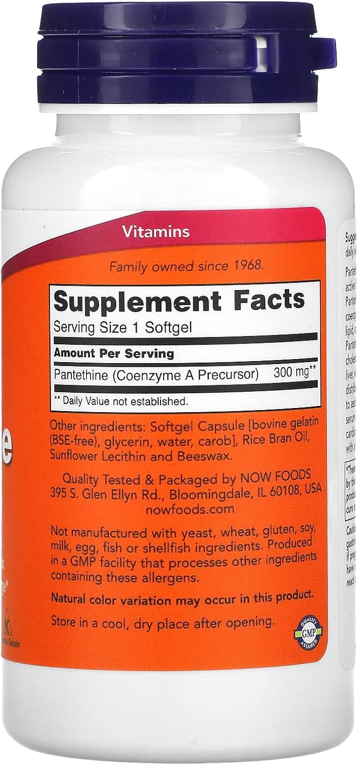 now-foods-pantethine-300mg-softgels---60-capsules---supports-heart-health-and-energy-production---non-gmo-soy-free-dairy-free---1-bottle-2
