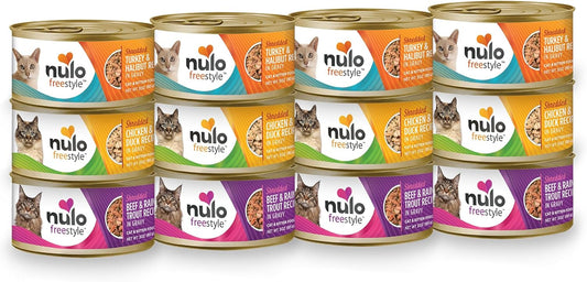 nulo-freestyle-shredded-wet-cat-food-variety-bundle---3-oz-cans---chicken-duck-beef-rainbow-trout-turkey-halibut---12-pack-1