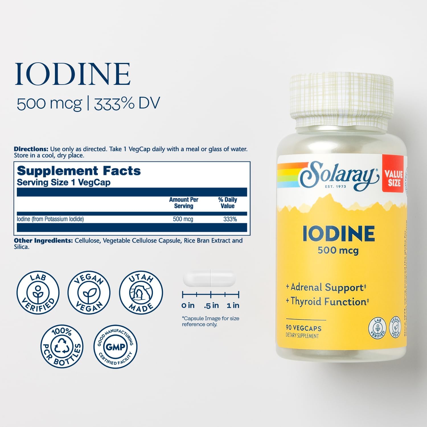 solaray-iodine-500-mcg-supplement-for-adrenal-thyroid-support-energy-metabolism-focus---potassium-iodide-vegan-90-vegcaps---90-servings---60-day-guarantee-2
