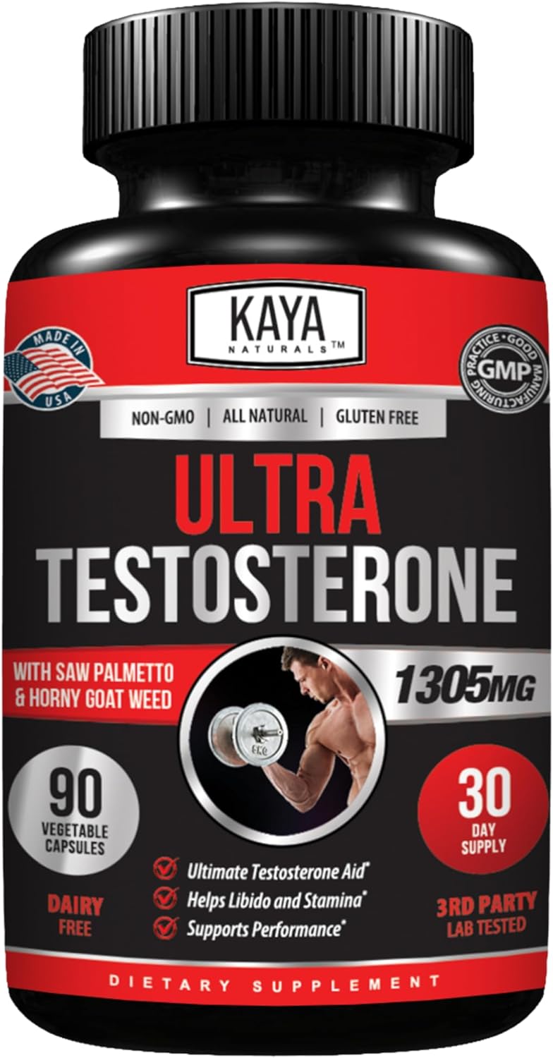 kaya-naturals-ultra-testosterone-booster-with-tongkat-ali-horny-goat-weed-tribulus---natural-workout-supplement-for-men---energy-stamina-strength---90-count-1